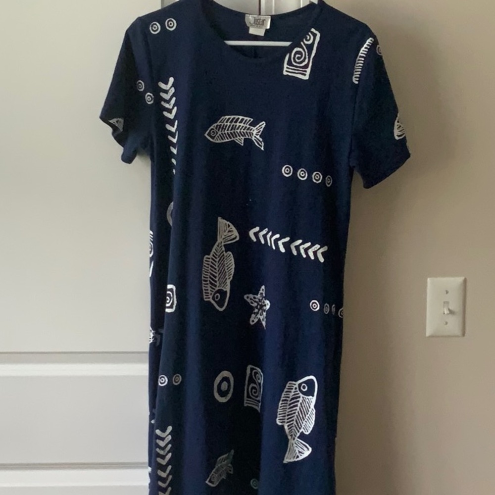 Navy Blue Graphic T-Shirt Dress NWT